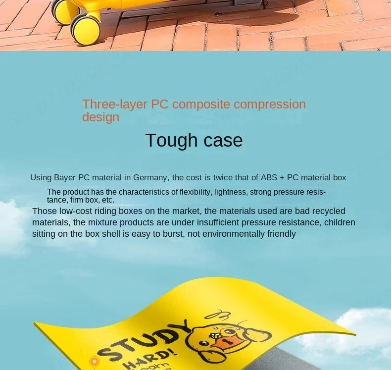 Cute Pony Cartoon Suitcase for Children Can Sit and Ride Carry on Kids Luggage Baby Trolley Case Boarding Cabin 20 Inch