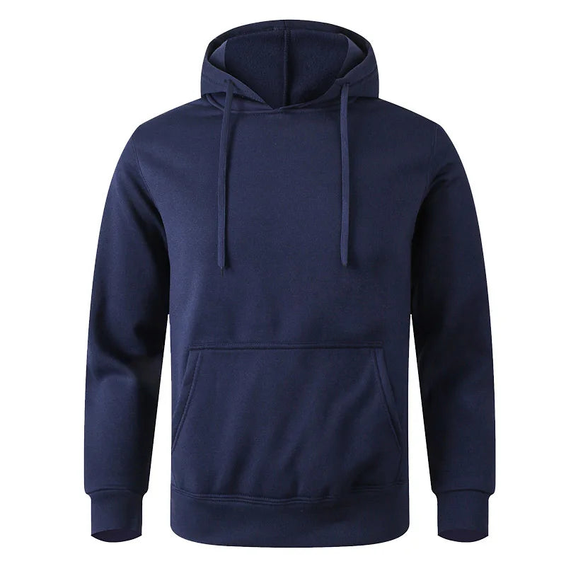 Winter Solid Color Men Hoodies Fleece Warm Mens Sweatshirt Fashion Men Fleece Warm  Sweatshirt