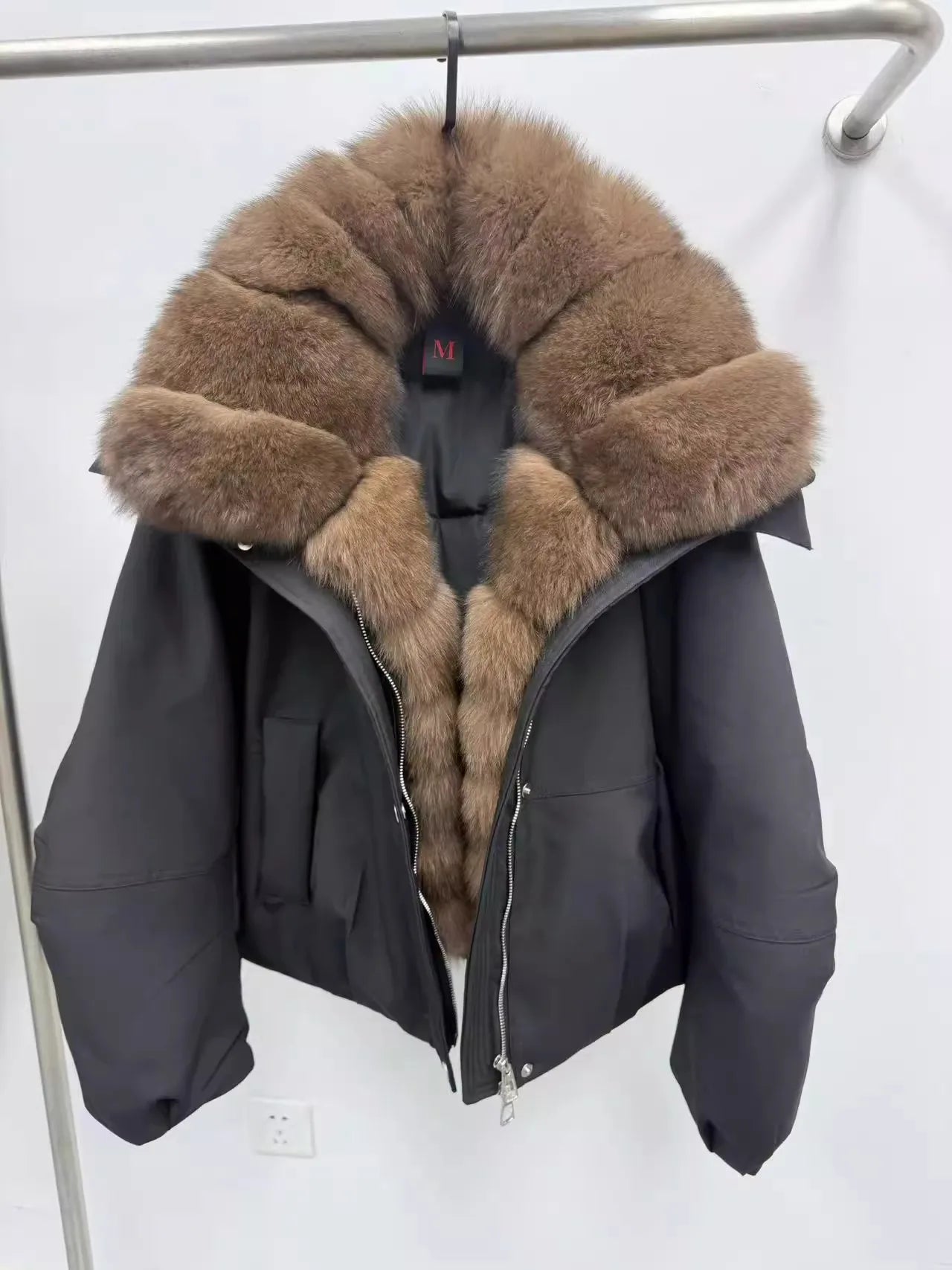 Winter 2025 Women's Fox Fur Collar Hooded down Jacket Y2K High Quality Short Fashion Casual Loose Versatile Warm Outerwear