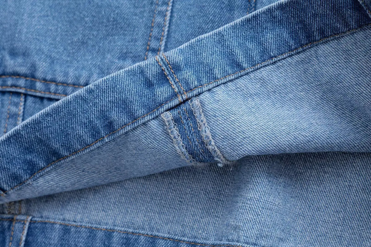 New Women's Clothing With European And American Style, Fashionable, Simple, Casual, Solid Color, Short Denim Shirt Jacket
