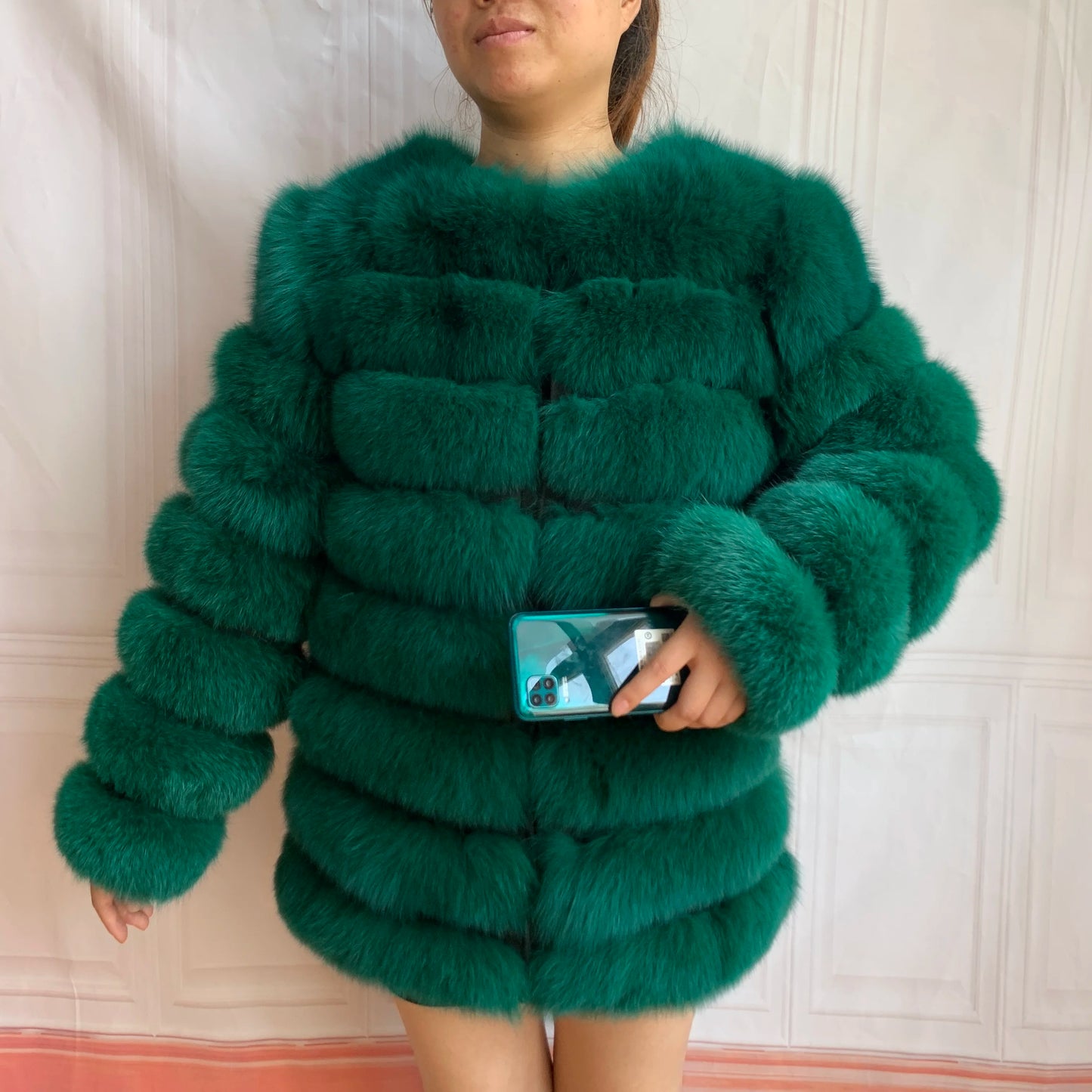 NEW Style Length Sleeves 4in1 Real Fur Coats Women Natural Real Fur Jackets Vest Winter Outerwear Women Fox Fur Coat Quality Fur