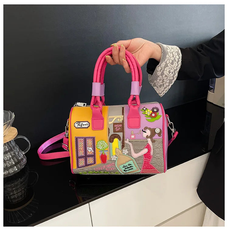 Design Patchwork Zipper 2026 Hot Sale Women's Bags Retro High Quality Women's Bags PU New Personality Stylish Shoulder Bags