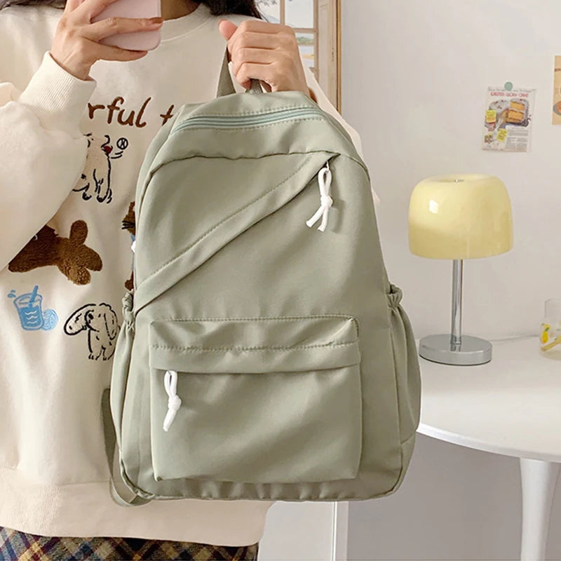School Large Capcity Nylon Solid Color Backpack Handbag Pencil Case Casual Fashion Shoulder Bag For Women