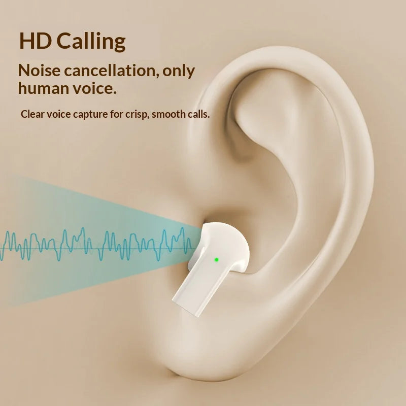 Wireless TWS Semi-In-Ear Earbuds with Sleek Design Long Endurance Battery Built-in Mic Versatile Headphones for Active Lifestyle