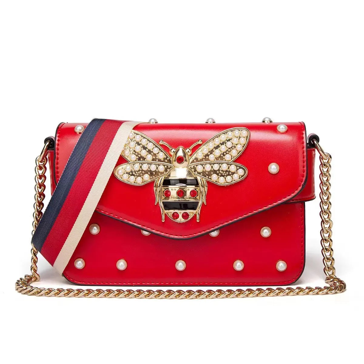 Fashion Luxury Brand Women Handbag 2026 New Retro Bee Female Shoulder Bags Simple High Quality Leather Chain Crossbody Bags