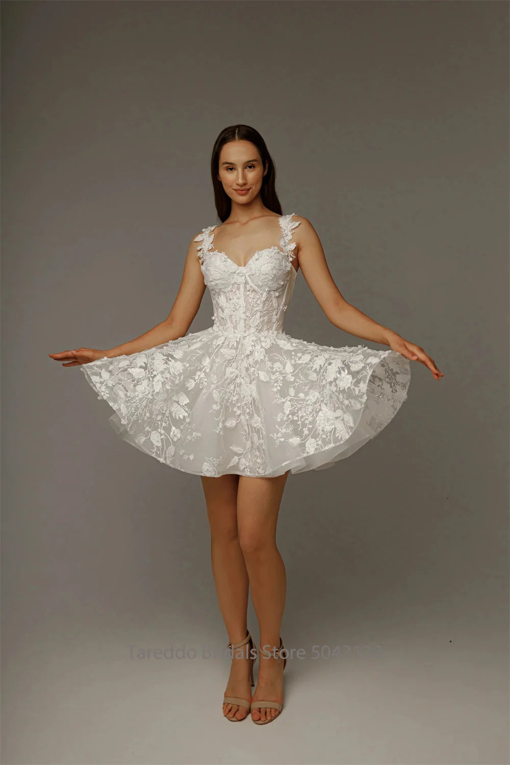 Customized Detachable Spaghetti Straps Wedding Dress 2 in 1 Lace Skirt Satin Ball Gown for Bride casamento Dress