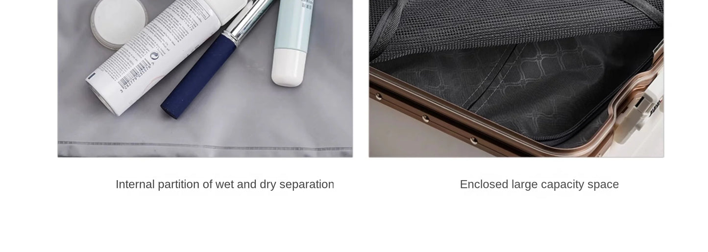Gilding Aluminum Frame Suitcase Thickened PC Multifunctional 20 inch Boarding box Morandi Color Series 24/ 26 inch Trolley Case