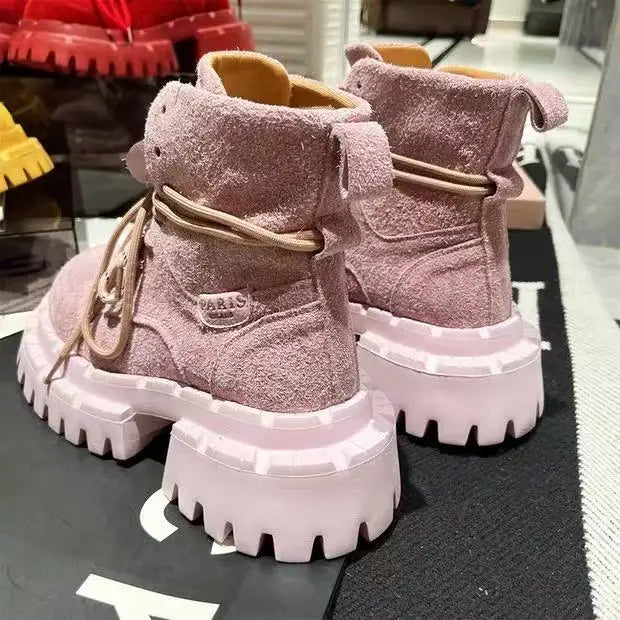 Ankle Boots for Women Designer Flats Platform Shoes Fashion Winter Dress Woman Boots 2025 New Suede Cozy Chelsea Botas De Mujer