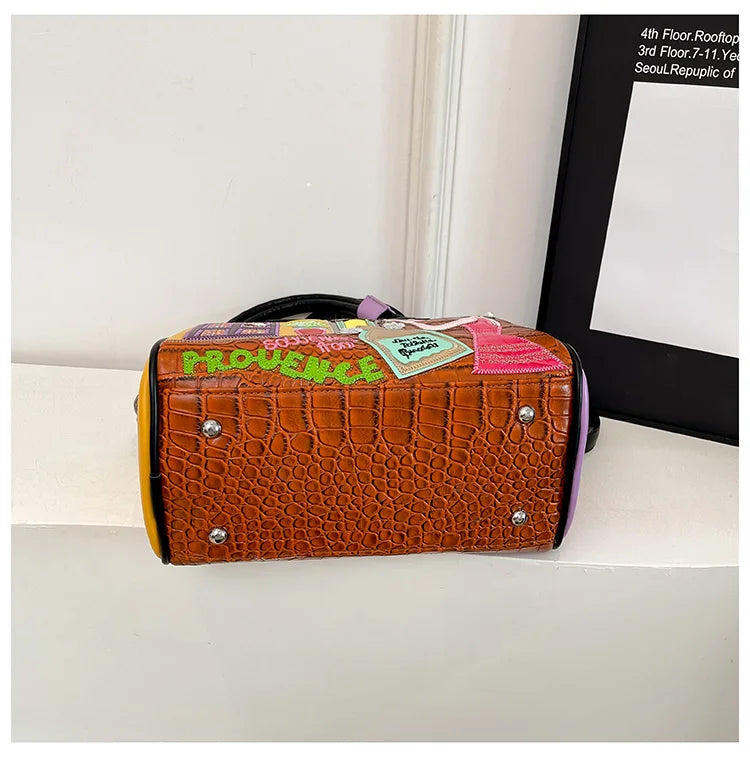 Design Patchwork Zipper 2026 Hot Sale Women's Bags Retro High Quality Women's Bags PU New Personality Stylish Shoulder Bags