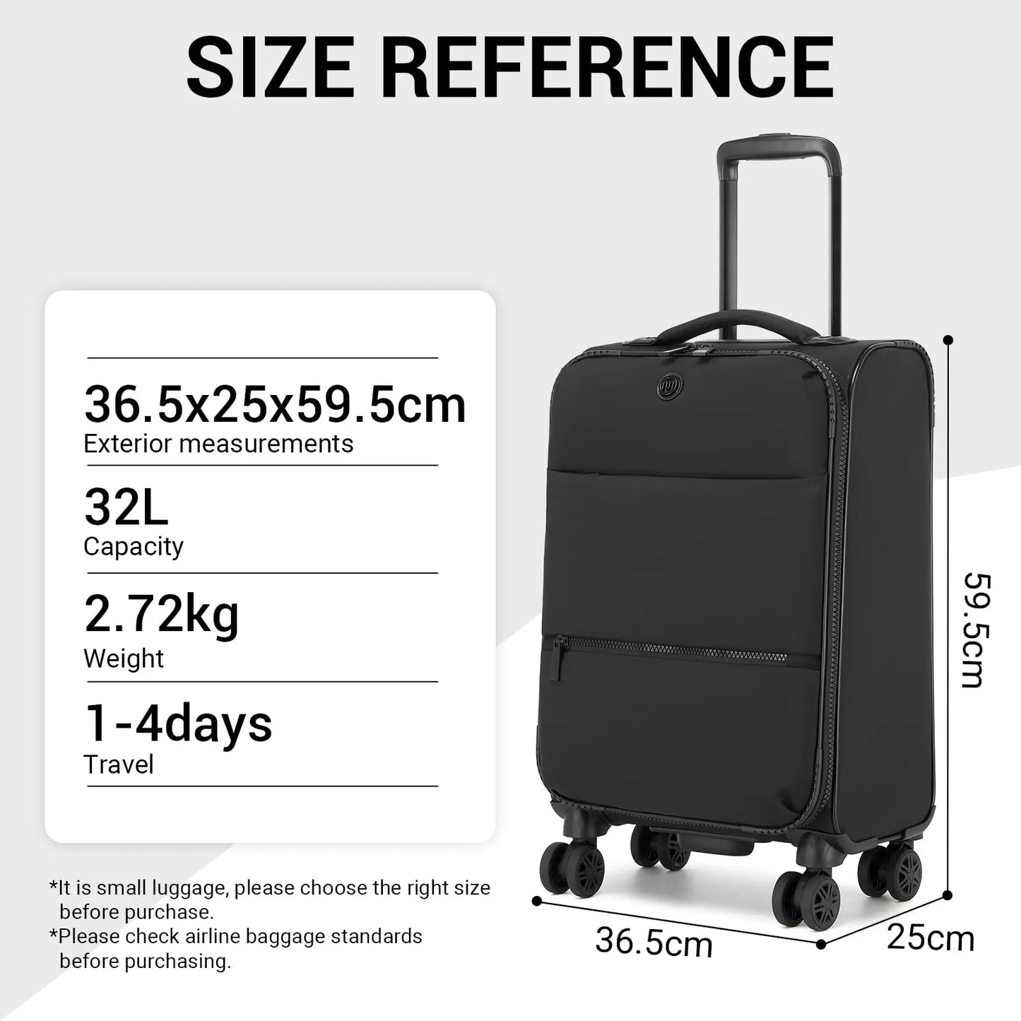 Miss Lulu WOMEN'S Trolley-Lightweight Trolley 59.5x36.5x25 cm, With Separate Wet compartment, Ideal for Short Trips & Business
