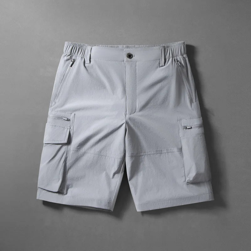 Men's Summer Ice Silk Loose Shorts Outdoor Sports Quick Dry Beach Casual Cargo Five-Point Pants Soft Breathable Daily Sports