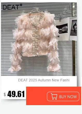 DEAT 2026 Autumn New Fashion Metal Buckle Design Shoulder Strap Denim Short Jacket For Women High Street Coat Female 11A06995