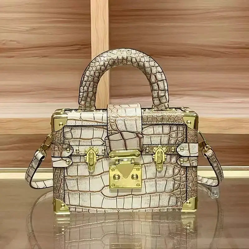 Luxury Brand New Handbag Gradient Color Leather Lizard Pattern Crossbody Box Bags for Women Sac À Main Femme