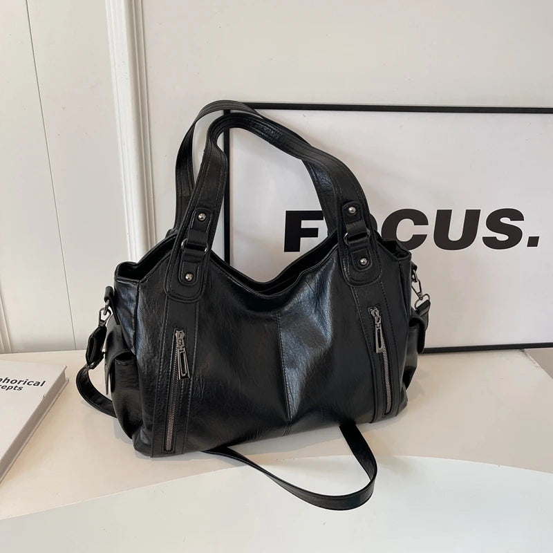 Daily Business Commuting Large Capacity Tote Hand Bags Soft Leather Shoulder Crossbody Bags for Women Handbags Sturdy Durable