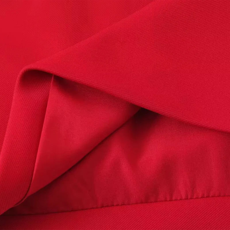 Red Short Pleated Skirt For Women Zipper Sexy High Waist Wrap Mini Skirt Woman Summer Skirts Lady High Street Wear Women's Skirt