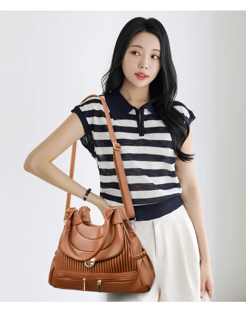 Genuine Brand Luxury Handbags for Women Designer Fashion Tote Bag High Quality Soft Pu Leather Shoulder Crossbody Hand Bags Sac