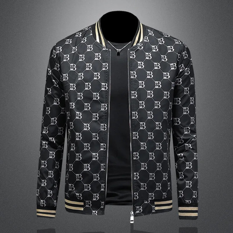 Luxury Letter Printed Baseball Jacket Men Autumn Winter Bomber Jacket Men Casual Business Windbreaker Coat Men Clothing 2025