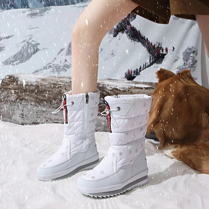 Autumn and Winter Cold-Proof Snow Boots for Men and Women, New Style, Fleece-Lined, Thickened, Non-Slip Cotton Shoes, Waterproof