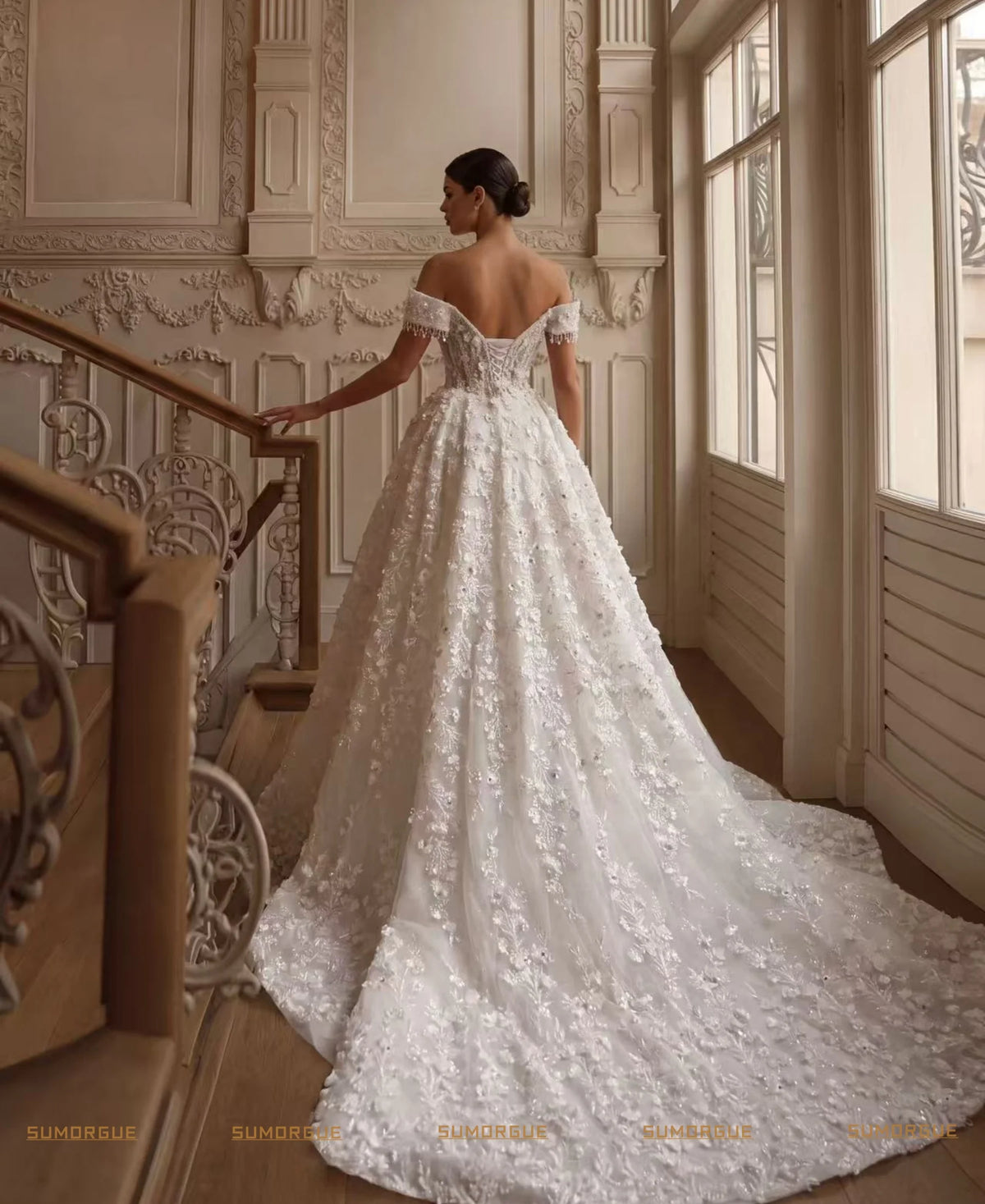 Luxury Sweetheart Off Shoulder Wedding Dress A-line Lace Princess Ball Dress Bride Dress High-end Customized Vestidos De Novia