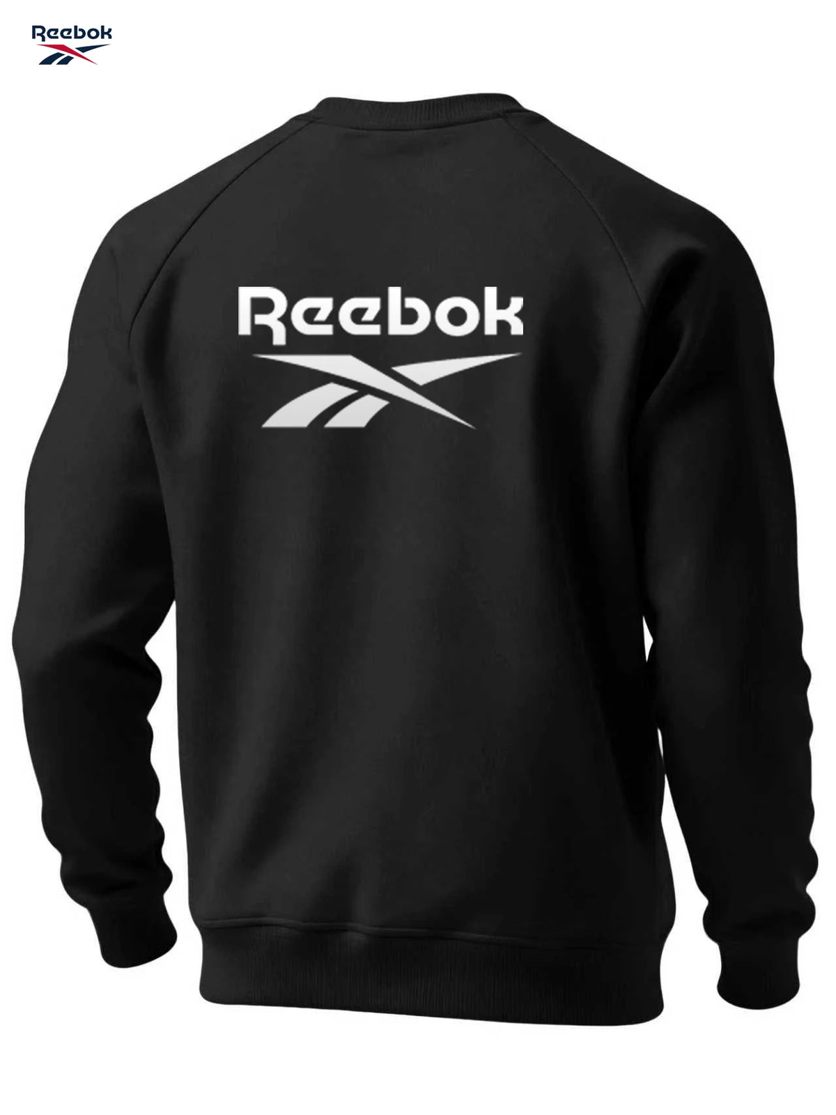 Reebok's New Thick Fabric Men's Simple-Style Sports Shirt - Fashionable Solid Color-Round-Neck Pullover-Fall Evening Casual Top