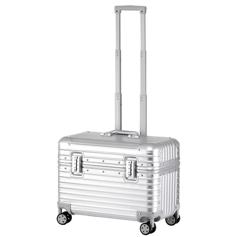 All Aluminium Magnesium Alloy Captain's Luggage Top Flap Camera Case 18/20‘’ Cabin Suitcase 22/24‘’ Trolley Case