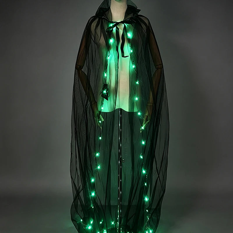 Wireless LED Neon Purge Mask & Fiber Optic Gloves, Scary Glow In Dark Mask for Halloween Carnival Cosplay Bar Birthday Party