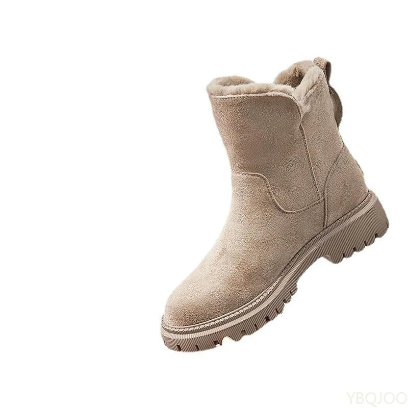 Large Size Winter Fashion Thick Sole Height Increasing and Plush Thick Women's Boots New Warm and Versatile Women's Short Boots