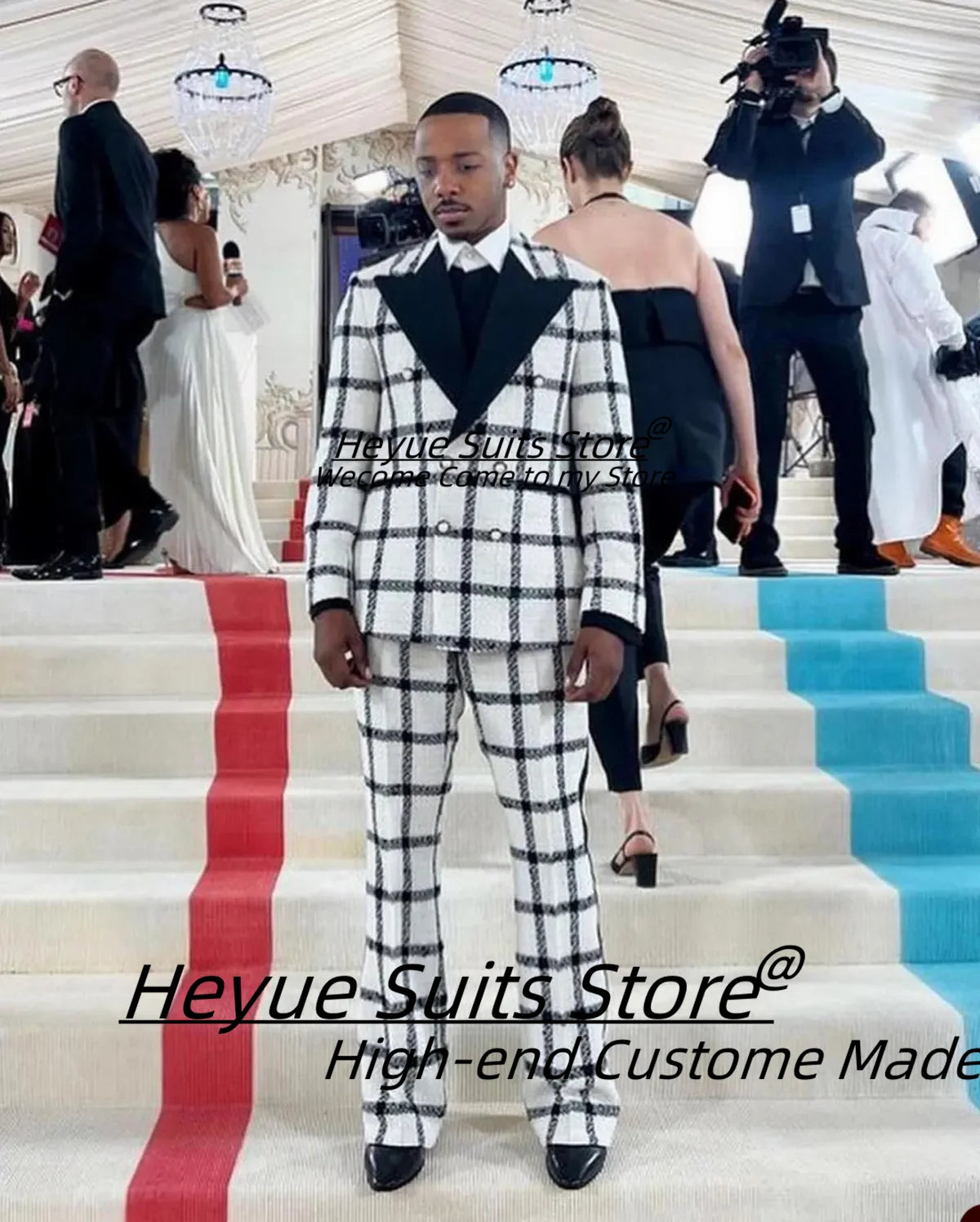 British style White Men Suits Slim Fit Peak Lapel Groom Tuxedos 2 Pieces Sets Casual Male Blazers  Double Breasted Costume Homme