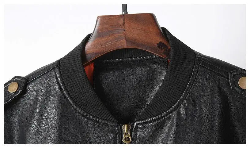 New Fashion Men Embroidered Trendy Motorcycle Leather Jackets Slim Casual PU Leather Coats High Quality Male Fit Jackets 5XL
