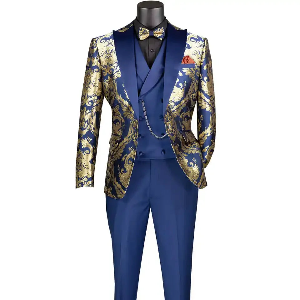 Latest Designs Printed Floral Mens Suits For Wedding Shawl Lapel Groom Tuxedos Slim Fit Terno Masculino Prom Party 3 Pieces Set