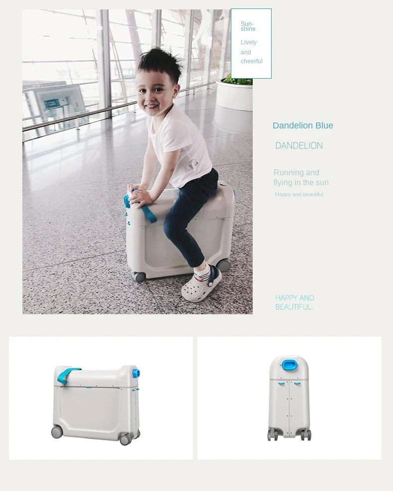 Children's Luggage Can Lie Down Can Sit Can Ride Multi Purpose Child Cabin Suitcase ABS Multifunctional Baby Traveller's Bed