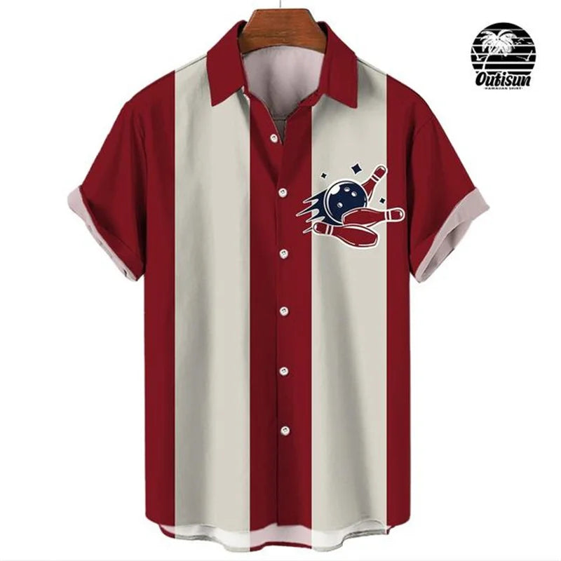 Men Stripe Elegant Blouse Color Printing Idols Clothes Robe Soccer Short Sleeve Casual Social Cufflinks Oversized Fashion Shirts