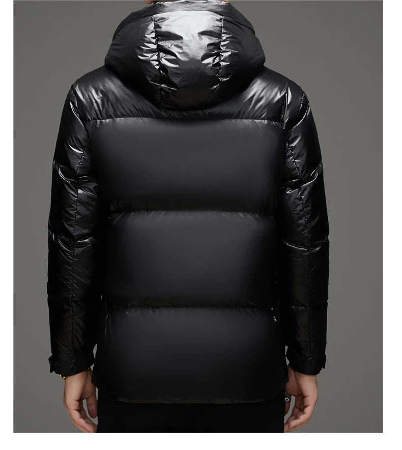 High End Thick Brand Casual Fashion Shiny Men Down Jacket Winter Warm Hooded Designer Parkas Windbreaker Puffer Feather Coats