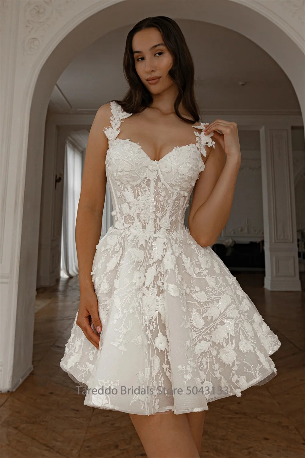 Customized Detachable Spaghetti Straps Wedding Dress 2 in 1 Lace Skirt Satin Ball Gown for Bride casamento Dress