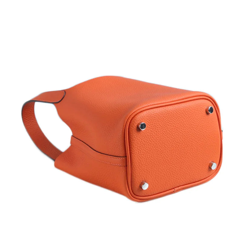 Fashion Classic Womens Bucket Bags Leather Lady Hand Bags High Quality Genuine Leather Luxury Ladies Top Handle Handbags