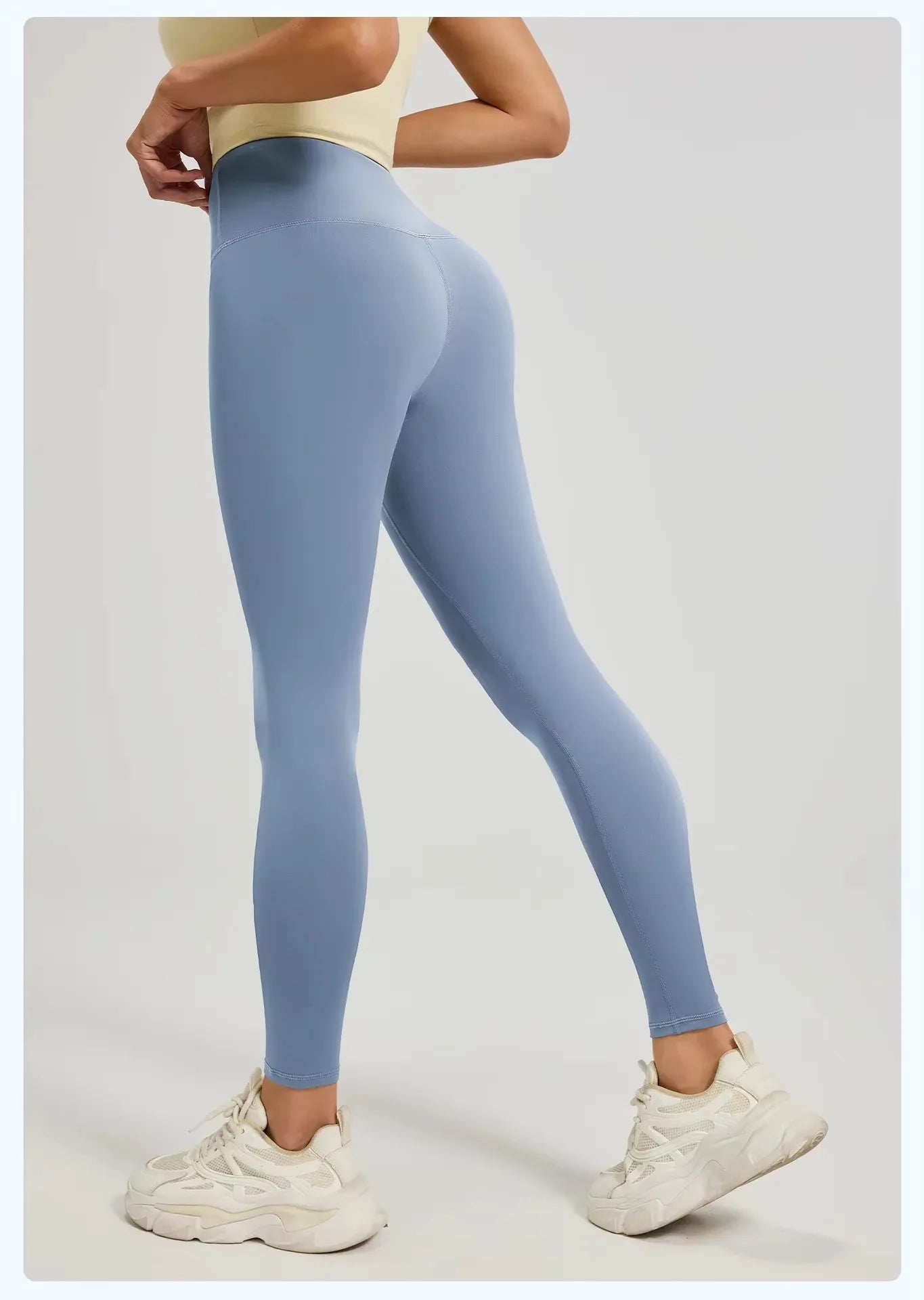 Women's High-Waisted Yoga Leggings Breathable Hip Lifting Workout Pants for Running Cycling Gym - Comfortable 'Naked Feel' Desig