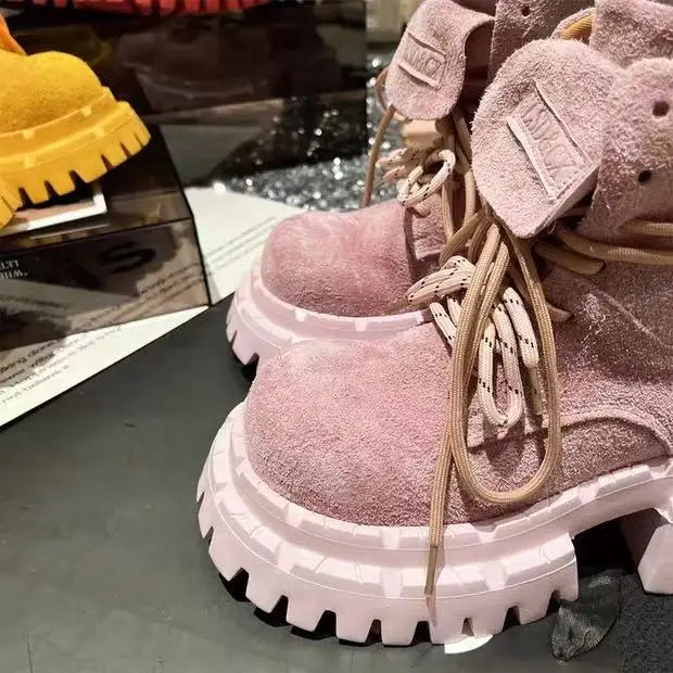Ankle Boots for Women Designer Flats Platform Shoes Fashion Winter Dress Woman Boots 2025 New Suede Cozy Chelsea Botas De Mujer