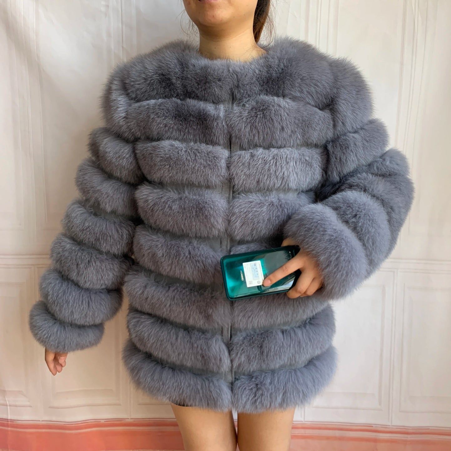 NEW Style Length Sleeves 4in1 Real Fur Coats Women Natural Real Fur Jackets Vest Winter Outerwear Women Fox Fur Coat Quality Fur