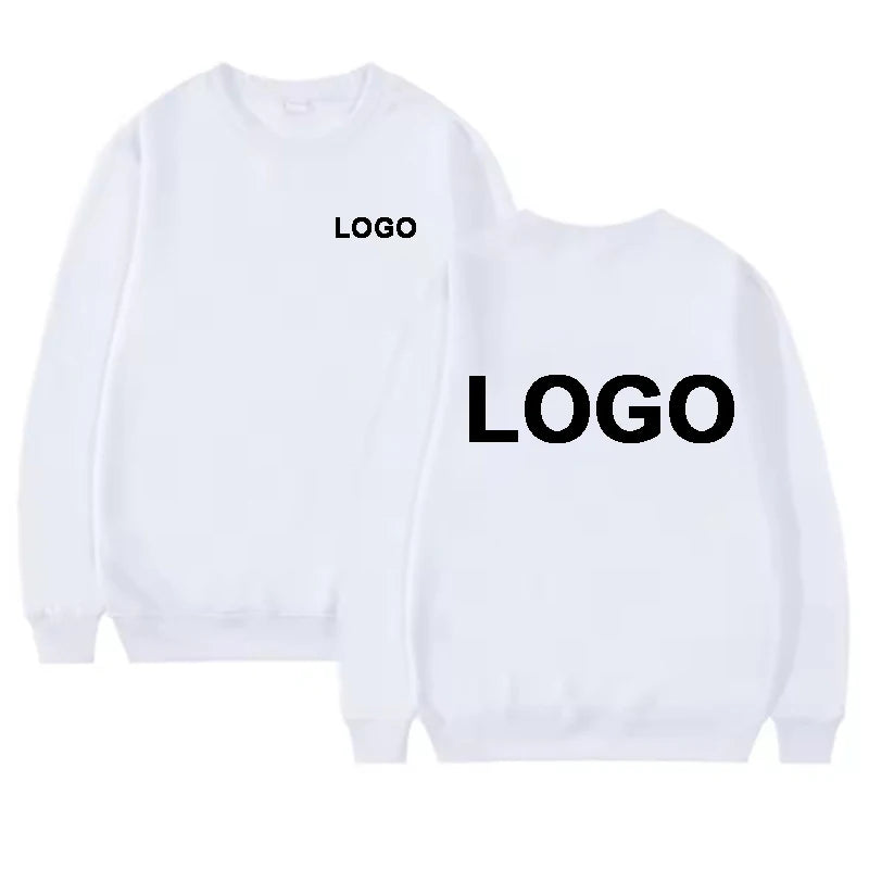 Customized Printed Men Women Round Neck Hoodies Fashiong O-Neck Loose Long Sleeve Pullover Personality Streetwear Sweatshirts