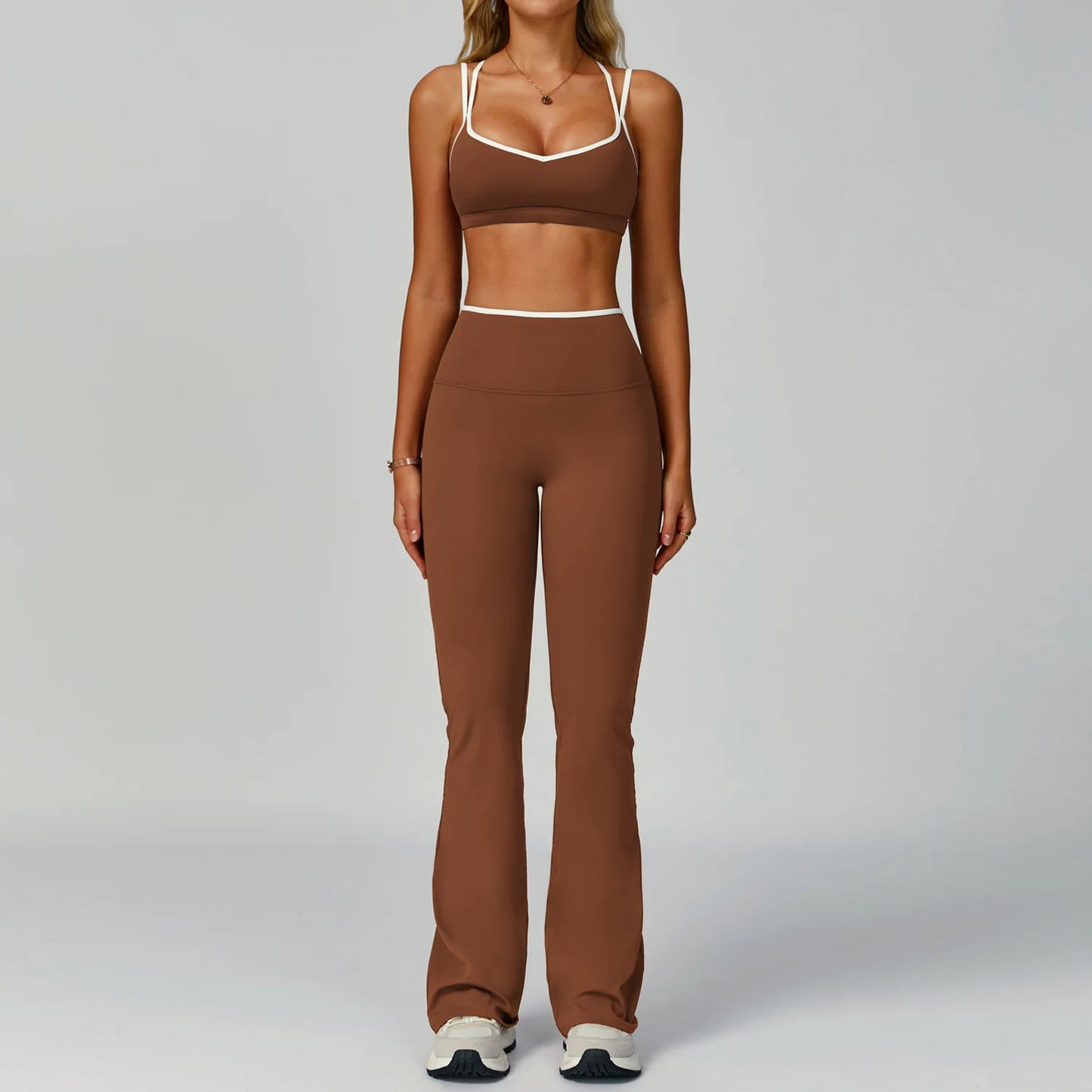 Gym Tracksuit Yoga Set 2 Pieces Workout Outfits Fitness Sportswear High Waist Leggings Sports Bra Athletic Wear Women Clothes