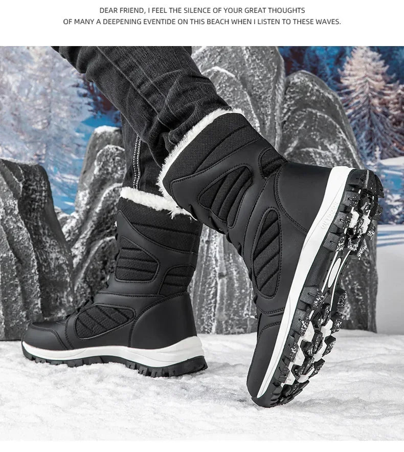 Thickened Winter Snow Boots Men's High Top Cotton Outdoor Sports Boots Couples Snow Shoes Anti-wear Comfortable Warm Zapatillas