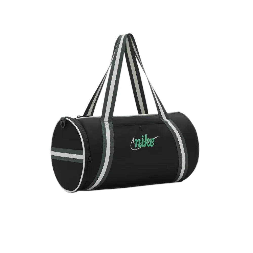 Nike Unisex Large Tote Shoulder Crossbody Gym Bag – Black with Retro Green, Sports & Casual, Logo Detail DR6261-013