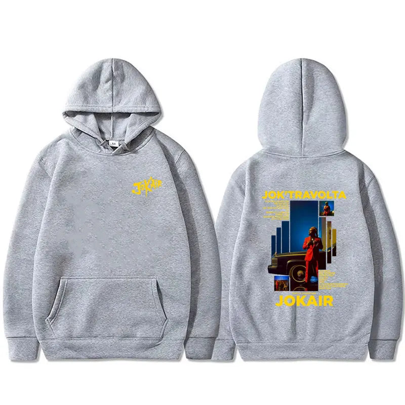 Rapper Jok'air Jok'travolta Graphic Hoodie Men Women Hip Hop Pop Music Pullover Hoodies Male Casual Cotton Vintage Sweatshirt
