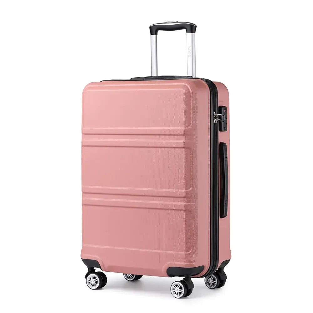 Kono Lightweight Cabin Suitcase - 20/24/28 Inch ABS Hard Shell, Fits EasyJet Under Seat, large-Compact Carry-On Trolley Case