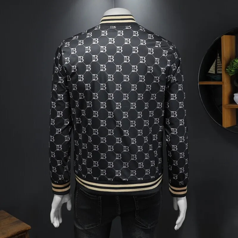 Luxury Letter Printed Baseball Jacket Men Autumn Winter Bomber Jacket Men Casual Business Windbreaker Coat Men Clothing 2025