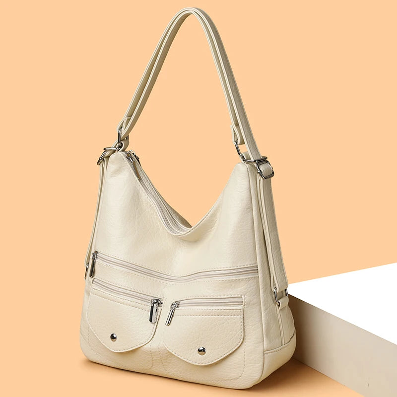 High Quality Large Capacity 3 In 1Women Backpack Luxury Soft Leather Shoulder Crossbody Bag For Women Fashion Ladies Handbag Sac