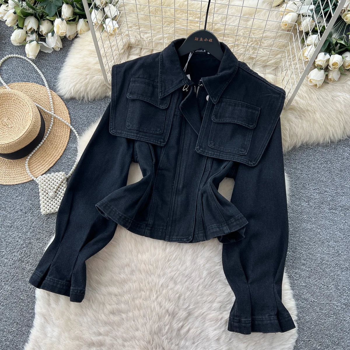 SINGREINY Fashion Senior Denim Jacket New French Classic Lapel Full Sleeves Slim Outwear Women Autumn Chic Elegant Workwear Coat
