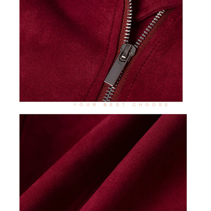 2026 New Women's Red Short Jacket, Fashion Casual Coat Black White Pink Green Brown Female Tops Outerwear XS S M L XL XXL