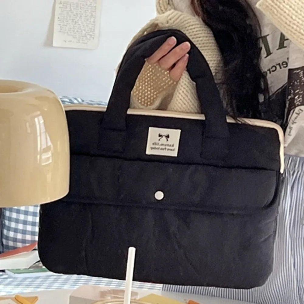 Fashion 15.6inch Portable Laptop Bags Bow with Handle Laptop Case Lightweight Cute Notebook Sleeve Women's Bag