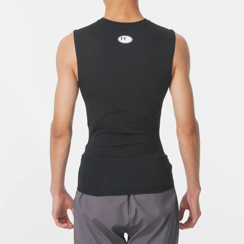 Underarmour Men's Sports Vest Running Fitness Simple Compression Shirt Basketball Training Sleeveless T-Shirt 1361522-001